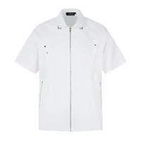 Jiayiku Men's  Summer Short-Sleeve Shirt New Style Cleanfit Niche Design Zipper Shirt Handsome sku image 1