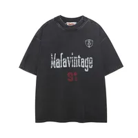 Jiayiku  Summer T-shirt New American Retro Trendy Brand Heavy Washing Old Cotton T-shirt Short Sleeve For Men And Women main image 1
