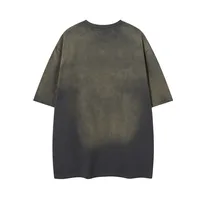 Jiayiku Men's Summer Short-Sleeved T-Shirt Pure Cotton American Hip-Hop Trendy Brand Retro Washed Cotton Embroidered T-Shirt Short-Sleeved main image 2