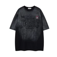 Jiayiku Men's Summer Short-Sleeved T-Shirt Pure Cotton American Hip-Hop Trendy Brand Retro Washed Cotton Embroidered T-Shirt Short-Sleeved main image 3