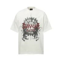 Jiayiku  Summer T-shirt Men's American Retro Band Fashion Brand Batik Washed Cotton T-shirt Short-sleeved Men's Loose main image 2