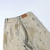 Jiayiku Men's  American High Street RO Heavy Washed Machete Denim Shorts Loose Wide Leg Cropped Pants main image 4