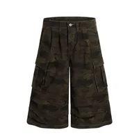 Jiayiku  Summer Pants Men's American Style Fashion Brand Vintage Camouflage Workwear Loose Wide Leg Casual Pants sku image 4