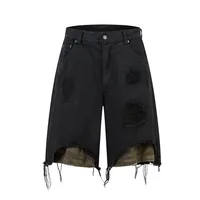 Jiayiku Fashion Brand  Advanced Sense RO Style Five-point Pants Men's American Style Street Washing Rags Denim Pants Straight Pants main image 1