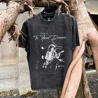 Jiayiku Men's  Summer Pure Cotton T-shirt American Street Hip Hop Fashion Brand T-shirt Dark Style Washed T-shirt main image 3