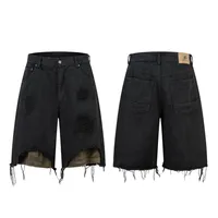 Jiayiku Fashion Brand  Advanced Sense RO Style Five-point Pants Men's American Style Street Washing Rags Denim Pants Straight Pants main image 5