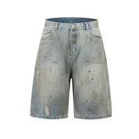 Jiayiku Men's  High-end Feeling Puppies Handsome Pants Men's American-style High Street RO Dirty Dirty Dyed Washed Denim Pants main image 1