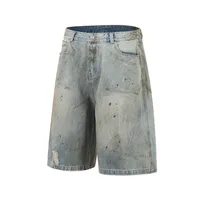 Jiayiku Men's  High-end Feeling Puppies Handsome Pants Men's American-style High Street RO Dirty Dirty Dyed Washed Denim Pants main image 2