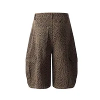 Jiayiku Fashion Brand  High Street Vibe Leopard Print Denim Shorts Men And Women RO Fashion Loose Machete Cropped Pants main image 3
