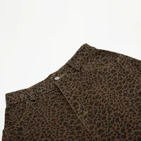 Jiayiku Fashion Brand  High Street Vibe Leopard Print Denim Shorts Men And Women RO Fashion Loose Machete Cropped Pants main image 4