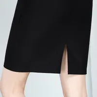 Spring And Autumn High Waist Hip Skirt Elastic Slim-fit Slimming Split Skirt Professional Work Large Size Women's  Black Skirt main image 4