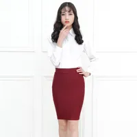 Spring And Autumn High Waist Hip Skirt Elastic Slim-fit Slimming Split Skirt Professional Work Large Size Women's  Black Skirt sku image 1