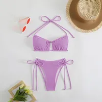 Elegant   New Split Swimsuit Two-piece Set Tether Sexy  Soft Cup Bikini main image 2
