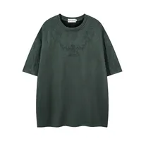 Jiayiku  Summer T-Shirt Men's American Street Fashion Brand  Tee Thorn Embroidered Suede Short-Sleeved T-Shirt main image 3