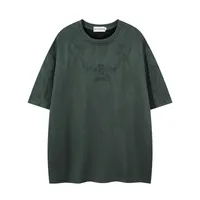 Jiayiku  Summer T-Shirt Men's American Street Fashion Brand  Tee Thorn Embroidered Suede Short-Sleeved T-Shirt sku image 12