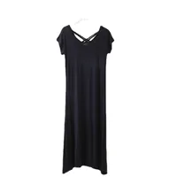 Summer New Modal Short-sleeved Dress Loose Slim-fit Base Skirt New-style Cross-back Dress main image 5