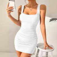 New Summer Sleeveless Women's Elegant And Elegant Style Pleated Bag Hip Sling Tight Dress main image 2