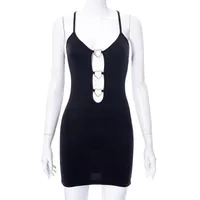 Foreign Trade Net Color Suspenders  Dress Hip Skirt Sleeveless Hollow Hot Girl Dress Factory Skirt Women main image 5