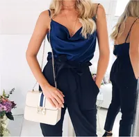 New  Summer Women's Solid Color Camisole Bottoming Silk Chiffon Shirt Top main image 1