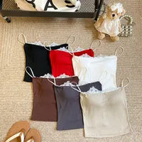 9122# Rayon Camisole With Chest Pad Beautiful Back Lace Sexy Outer Wear Inner Fashion Design Coat main image 4