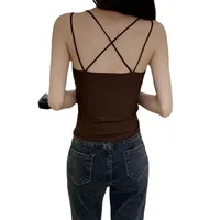 Ice Silk Cross Beautiful Back Women's Breathable Anti-running Light Mid-length Tube-top Inner Wearing Sling Women's Chest Wrapping High School Students main image 5