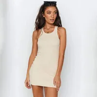 Wholesale Foreign Trade Women's  Summer New Knitted Threaded Vest Sexy Slim-fit Hip Dress main image 3