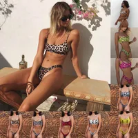 Explosions Sexy Ladies Split Swimsuit Leopard Print Bikini Gather Bikini main image 1