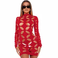 YD8721-H1  Women's Clothing  New Sexy Fashion Hollow Burning Flower Dress  Women sku image 6