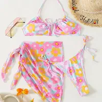 Bikini Three-piece Swimsuit Women's   Swimsuit Printed Sexy Vigorous Bikini Swimsuit sku image 3