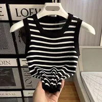 New Slim-Fit Striped Knit Camisole For Women, Sweet And Spicy Niche Outerwear And Inner Base Shirt Top Trendy main image 1