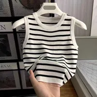 New Slim-Fit Striped Knit Camisole For Women, Sweet And Spicy Niche Outerwear And Inner Base Shirt Top Trendy main image 3