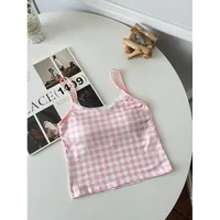 American Short Plaid Slim Fit Beautiful Back Suspender Summer Top With Breast Pad Factory Wholesale Direct Sales main image 5