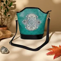 New Ethnic Style Vertical Crossbody Mobile Phone Bag Composite Leather Women's Bag Retro Style Shoulder Women's Bag main image 3