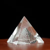Crystal Pyramid Polyhedron Egyptian Feng Shui Craft Ornaments Bank Finance Commemorative Gifts sku image 2