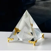Crystal Pyramid Polyhedron Egyptian Feng Shui Craft Ornaments Bank Finance Commemorative Gifts sku image 19