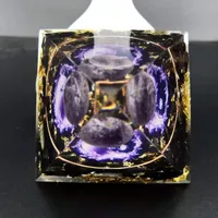 Foreign Trade  3D Rune Black Yao Resin Natural Crystal Energy Ball Pyramid Ornaments Home Office main image 3