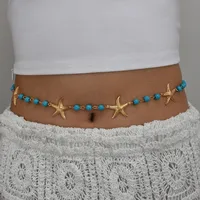 Summer New Summer Beach Turquoise Starfish Waist Chain Bohemian Ocean Travel Sexy Body Chain main image 1