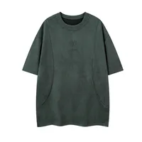 Jiayiku  Summer T-shirt Men's American Street Dark Tide Brand Tee Thorn Embroidered Suede T-shirt Short Sleeve main image 1