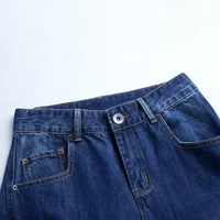 Jiayiku Trendy Brand  American Scimitar Design Retro Washed Jeans Straight-Leg Personalized Cleanfit Pants main image 3