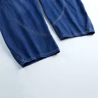 Jiayiku Trendy Brand  American Scimitar Design Retro Washed Jeans Straight-Leg Personalized Cleanfit Pants main image 4