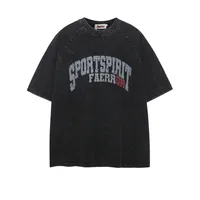 Jiayiku Men's  Summer New American Style Trendy Brand T-shirt Men's Pure Cotton Retro Washed Old T-shirt Short Sleeve Men sku image 5