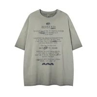 Jiayiku  Summer T-shirt Cotton American Retro Trendy Brand Dirty Dye Washed T-shirt Short Sleeve Men's Loose Base Shirt main image 1