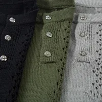 Jiayiku Men's  Hole-Hole Knitted T-Shirt Men's High-end Sense Duffy Handsome American Retro Trendy T-Shirt With Short Sleeves main image 4