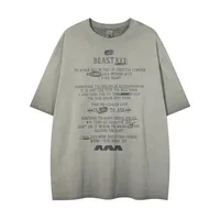 Jiayiku  Summer T-shirt Cotton American Retro Trendy Brand Dirty Dye Washed T-shirt Short Sleeve Men's Loose Base Shirt sku image 7