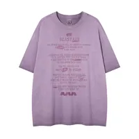 Jiayiku  Summer T-shirt Cotton American Retro Trendy Brand Dirty Dye Washed T-shirt Short Sleeve Men's Loose Base Shirt sku image 1