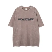 Jiayiku Summer Heavy Men's Short-sleeved T-shirt Cotton New American Style Retro Washed Cotton Loose Trendy Brand T-shirt main image 1