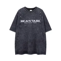 Jiayiku Summer Heavy Men's Short-sleeved T-shirt Cotton New American Style Retro Washed Cotton Loose Trendy Brand T-shirt main image 2