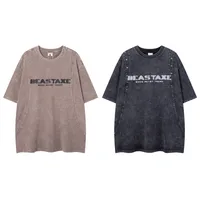 Jiayiku Summer Heavy Men's Short-sleeved T-shirt Cotton New American Style Retro Washed Cotton Loose Trendy Brand T-shirt main image 5