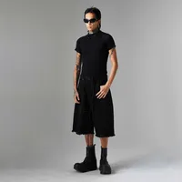 Jiayiku Men's  High Street American Style Vintage Washed Burr Edge Denim Shorts Heavy-duty Hot-drill Distinctive Pants main image 2