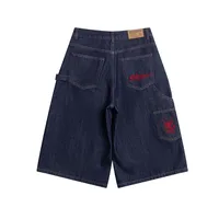 Jiayiku  New Denim Pants Men's American Style Trendy Brand Washed Denim Shorts Loose Wide Leg Pants main image 2